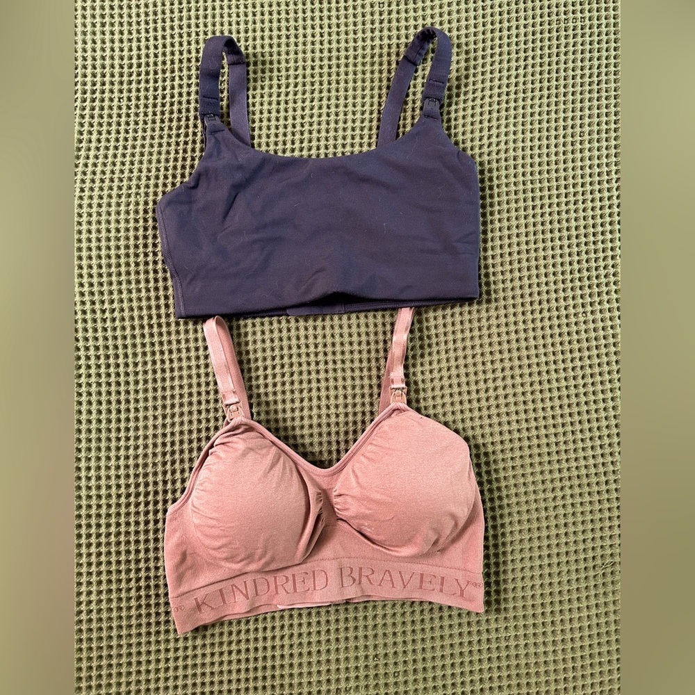 Set of Kindred Bravely and Girlfriend Collective Nursing Bras